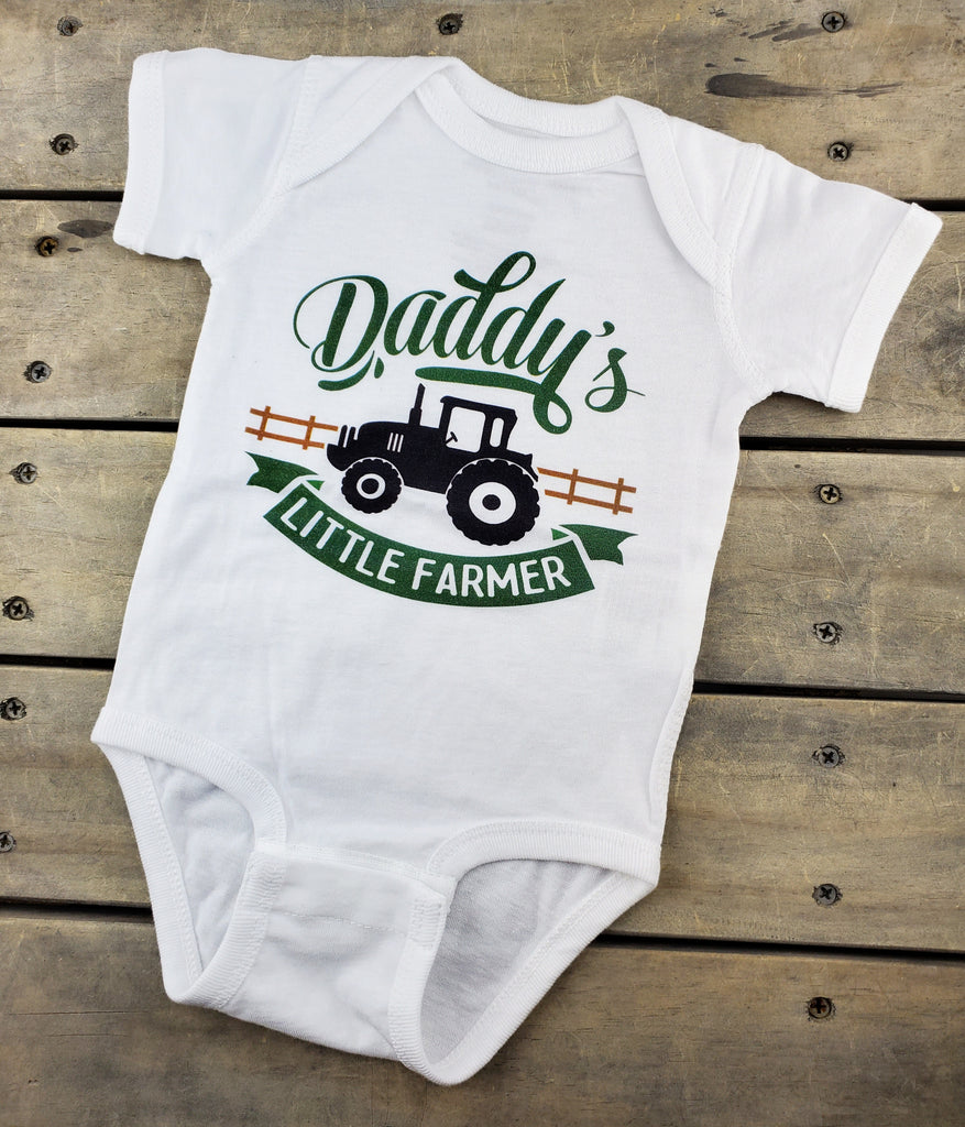 prontomodacalzature® Daddy's Little Farmer Tractor Infant Onesie® Bodysuit