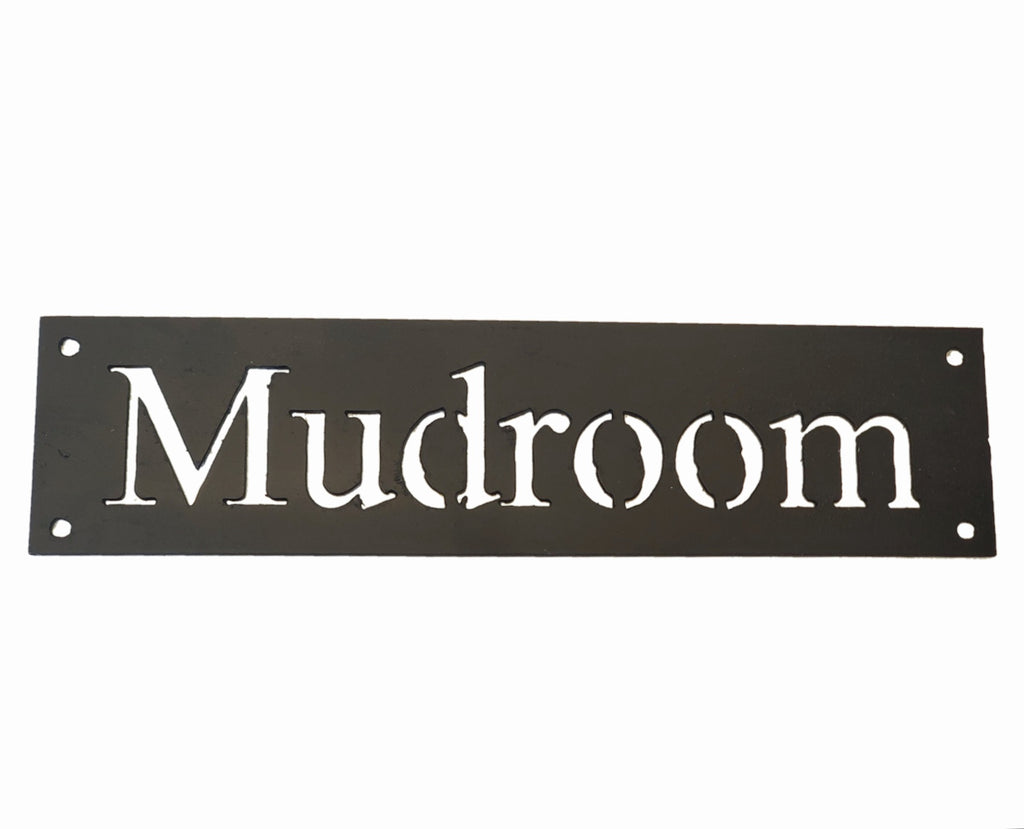 prontomodacalzature® Mudroom Handmade Metal Sign 12" x 3" Home Decor Matte Black Metal Mudroom Signs, Metal Home Decor, Mudroom Decor