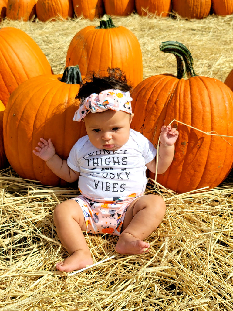 prontomodacalzature®  Chunky Thighs and Spooky Vibes Halloween Baby Bodysuit Romper
