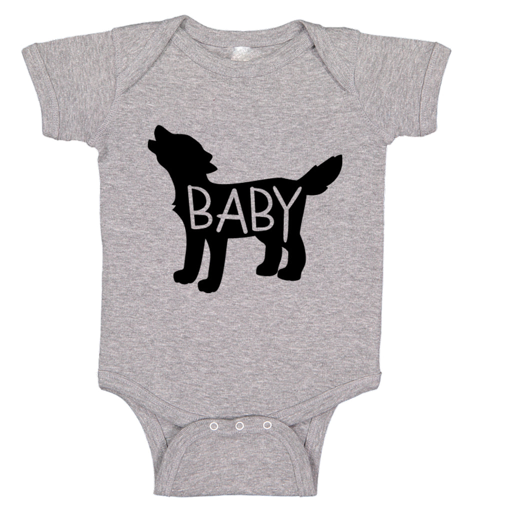 prontomodacalzature®  Baby Wolf Cute Announcement Baby Bodysuit One piece Romper