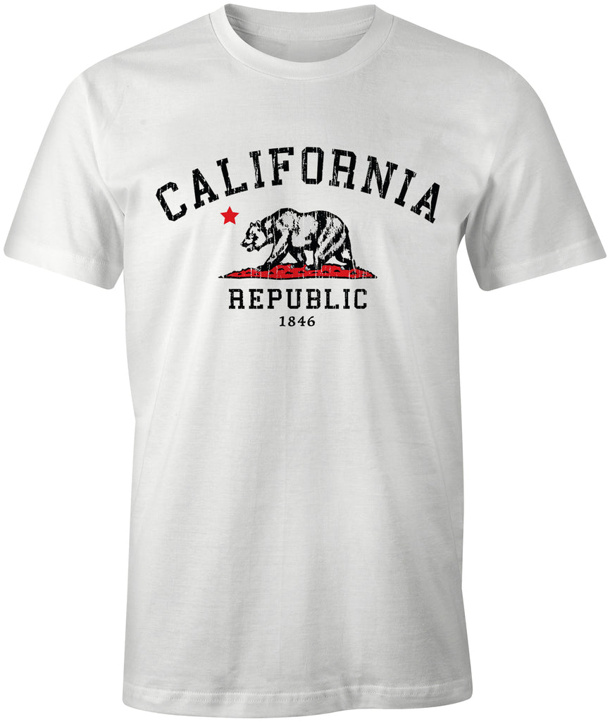 prontomodacalzature® California Republic Grunge Bear Cotton T-shirt