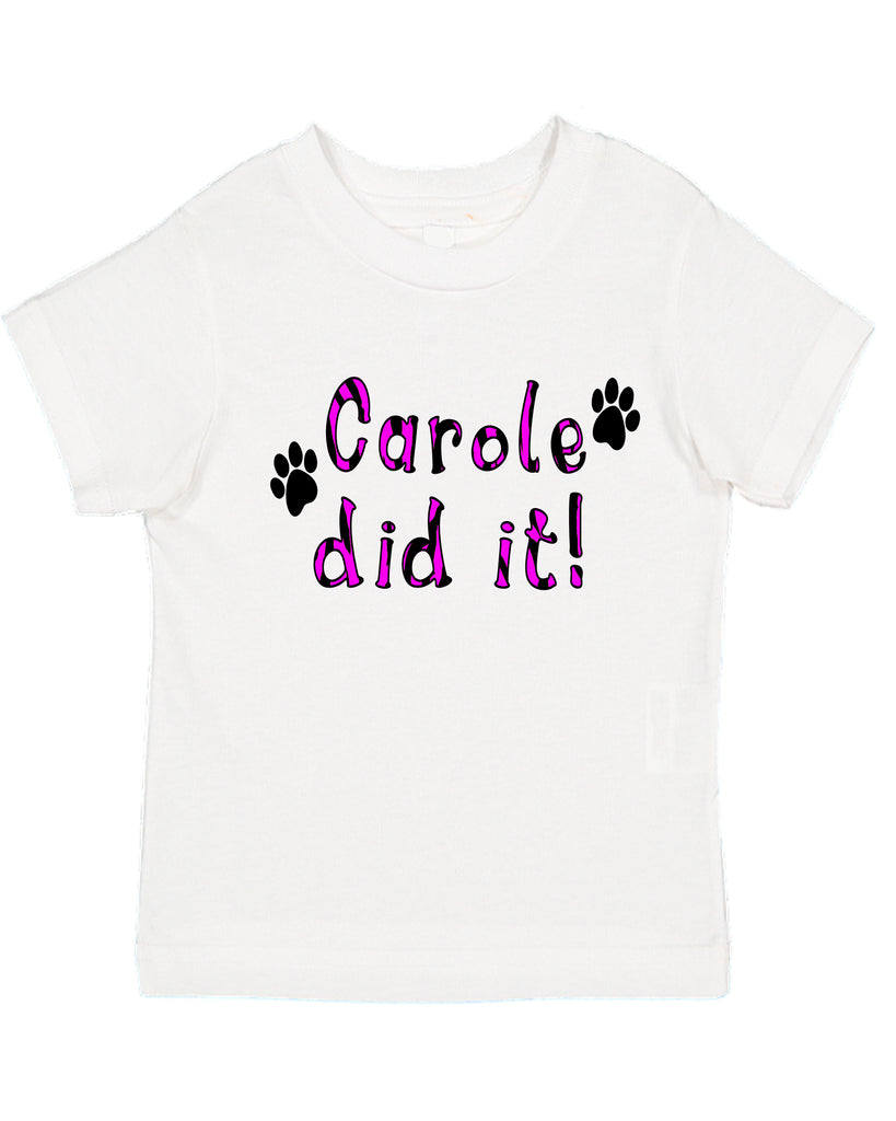 prontomodacalzature® Carole Did It! Tiger King Pink Animal Print Funny Toddler T-Shirt, Tiger King Netflix Documentary