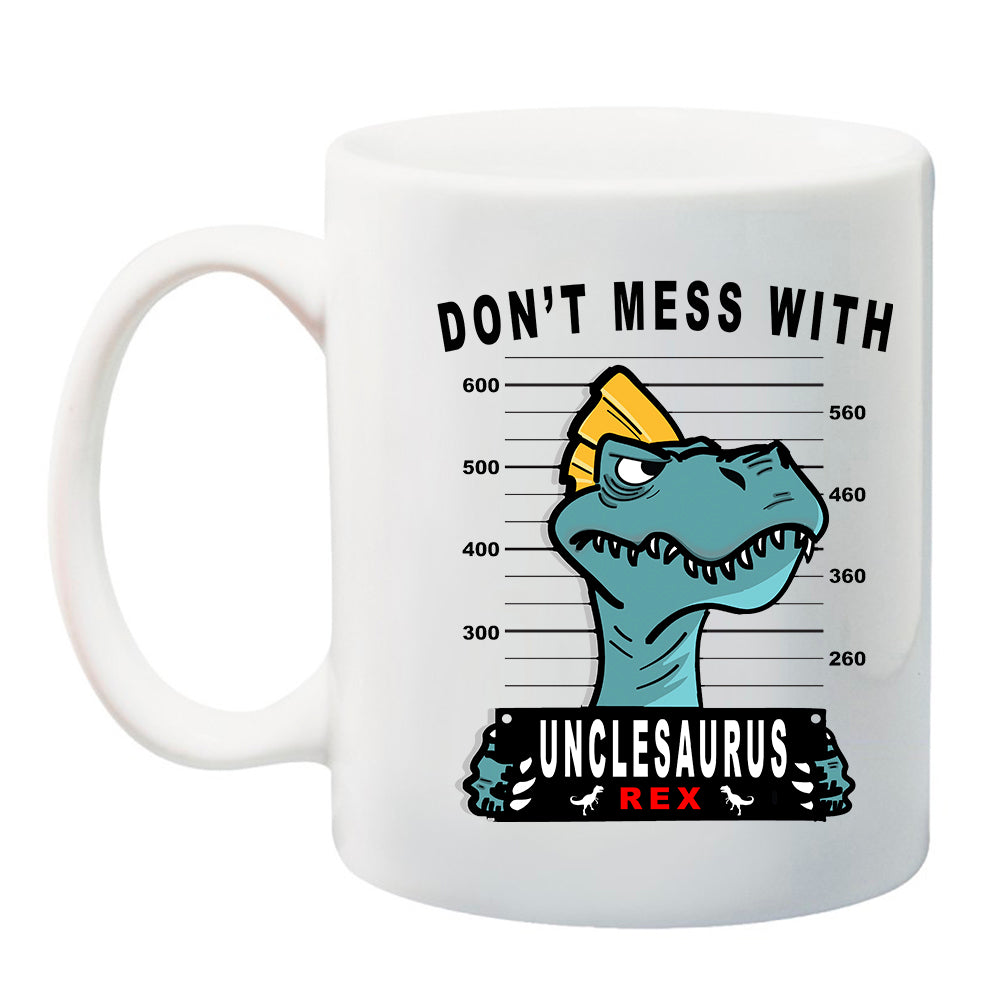 prontomodacalzature® Unclesaurus, Uncle Gift, Uncle Announcement  11 oz. Ceramic Coffee Mug