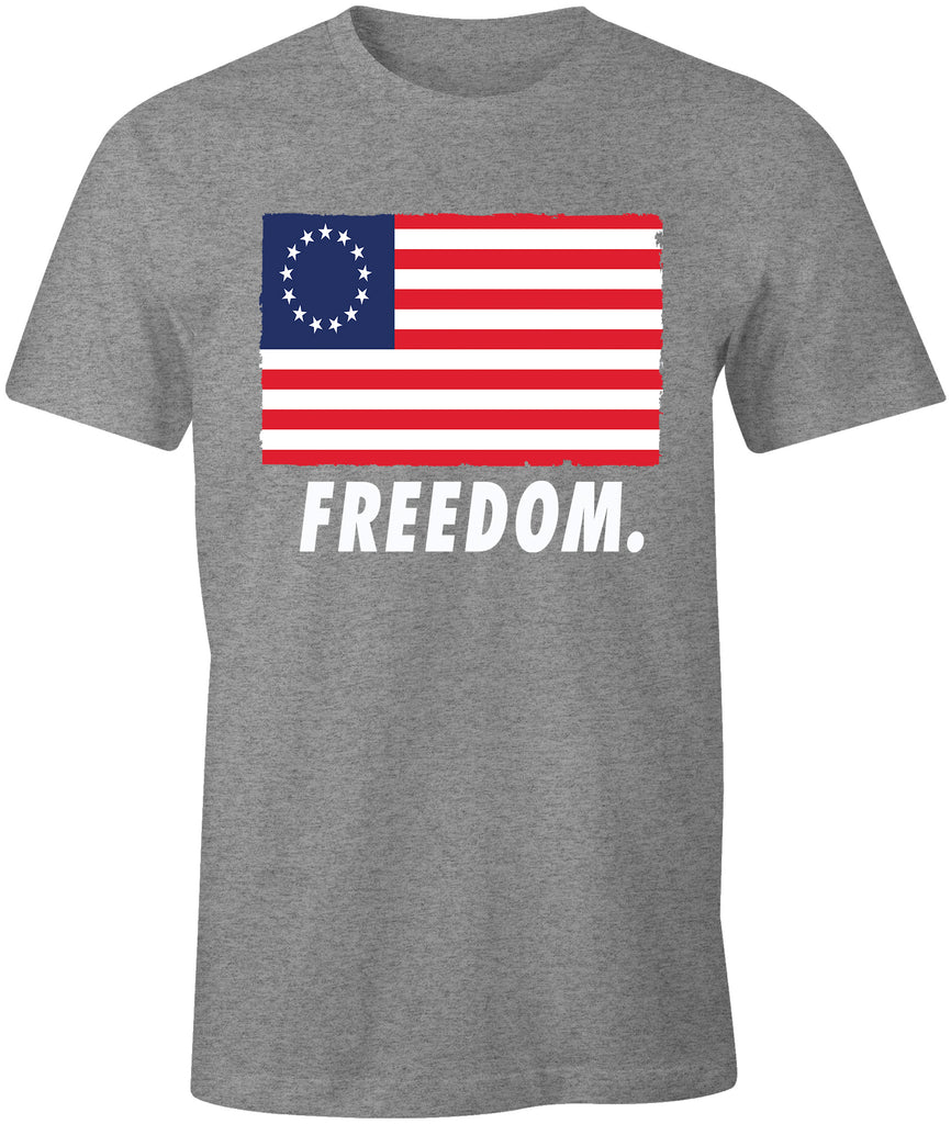 prontomodacalzature® Freedom. Betsy Ross Patriotic Flag Premium Soft T-Shirt