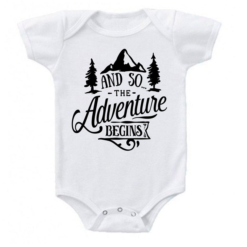 prontomodacalzature® And So The Adventure Begins Baby Pregnancy Announcement Baby Bodysuit One piece Romper Baby announcement, pregnancy Reveal