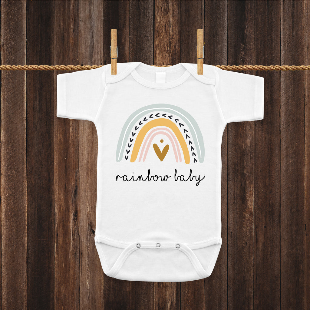 prontomodacalzature® Rainbow Baby Pregnancy Reveal Announcement Baby Romper Bodysuit